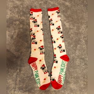 Knee High Pug Dog Christmas Socks